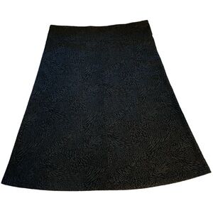 Ethyl Black Animal Print Skirt Size 14 | Stretch Pull-On | Textured Pattern